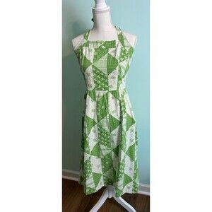 Vintage 50s 60s Handmade Tie Neck Halter Dress - Small